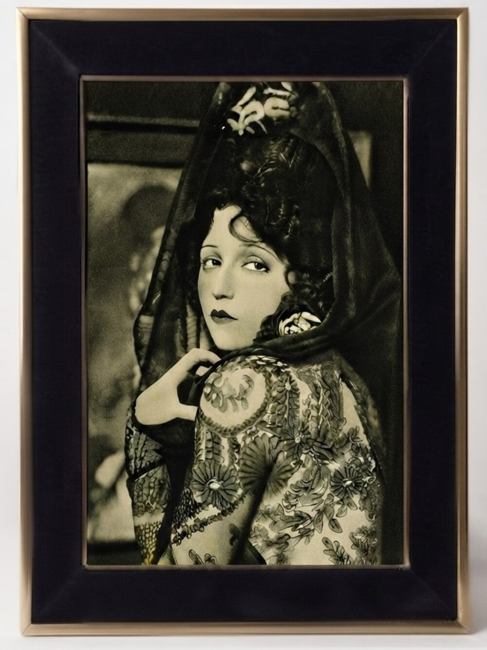Beautiful Victorian woman in dress vintage creepy dark Halloween goth photo Art